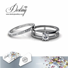 Destiny Jewellery Crystal From Swarovski Double Ring (3 Styled)